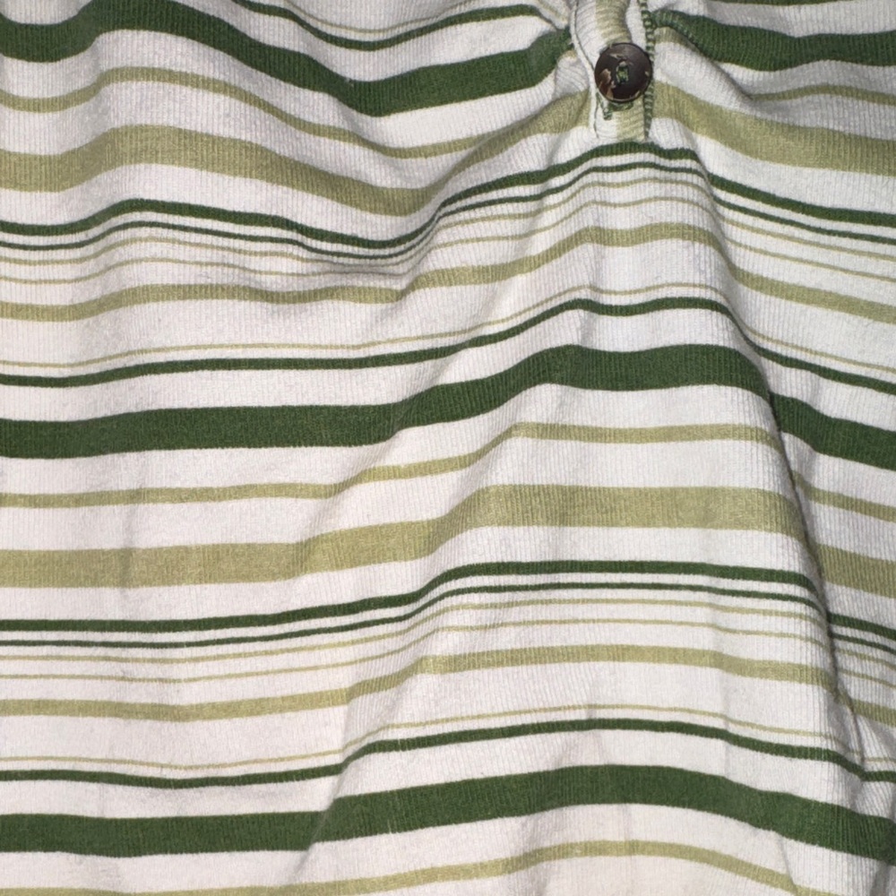 Striped Green and Cream Women's Top - Picture 2 of 3
